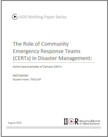 The Role of CERTs in Disaster Management
